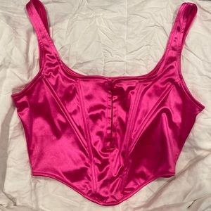 Pink Satin Corset Top
